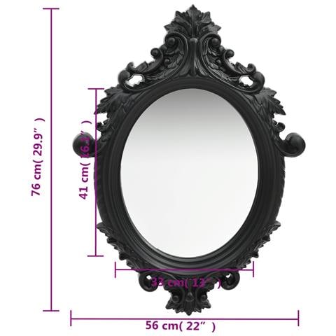 Specchio Da Parete Stile Castello 56x76 Cm Nero - Foto 2