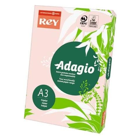Carta Colorata A3 Rey Adagio Rosa 07 Risma 500 Fogli - Adagi080x676 - Foto 1