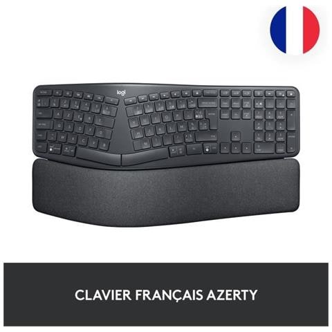 Tastiera Curvo Wireless RF + Bluetooth Ergo K860 Colore Graffite (Layout Francese)  - Foto 2