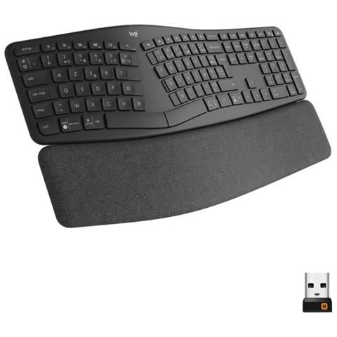 Tastiera Curvo Wireless RF + Bluetooth Ergo K860 Colore Graffite (Layout Francese)  - Foto 1