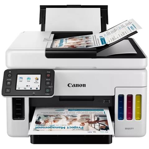 MULTIFUNZIONE CANON INK MAXIFY GX6050 A4 24/15.5IPM 250FF DUPLEX LAN USB WiFi LCD 2.7"" - Foto 2