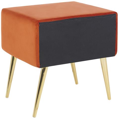 Comodino Velluto Arancione E Oro 46 X 38 Cm Flayat - Foto 13