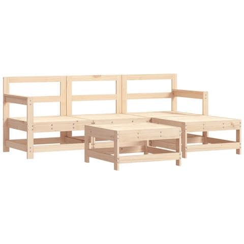 Set Salotto Da Giardino 5 Pz In Legno Massello Di Pino - Foto 2