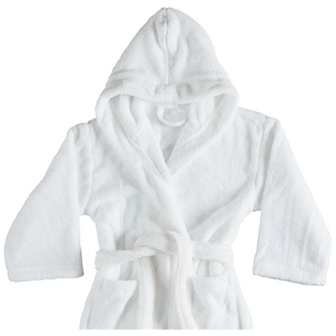 Accappatoio Con Cappuccio In Morbida Spugna Mod. Sophie Tinta Unita Vari Colori Xxxl Bianco - Foto 2