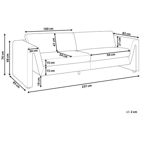 Divano 3 Posti Maunu Velluto Beige Sabbia - Foto 2