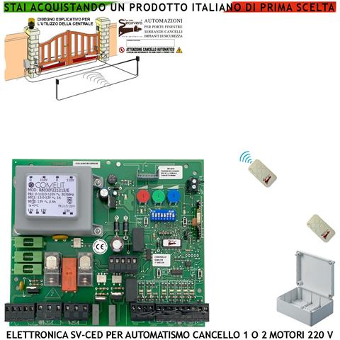 Quadro Cancello Elettrico 2 Ante Battente 220 V 2 Radiocomandi Tempi Forza Funzioni Regolabili Fine Corsa Apri E Chiud - Foto 1