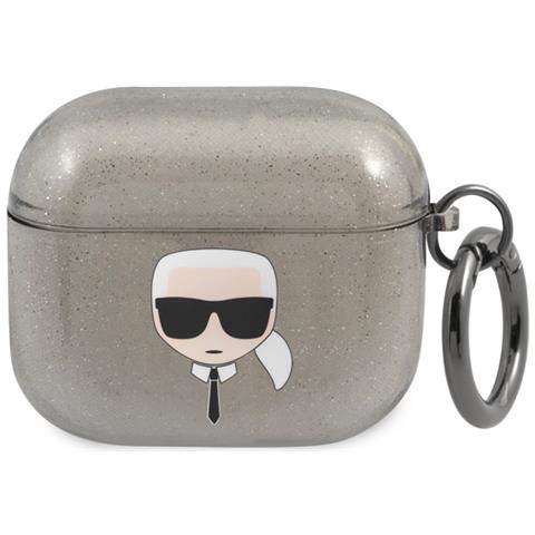 Cover Per Airpods 3 Glitter Chic In Tpu Alta Qualità, Nero / Argento - Foto 1