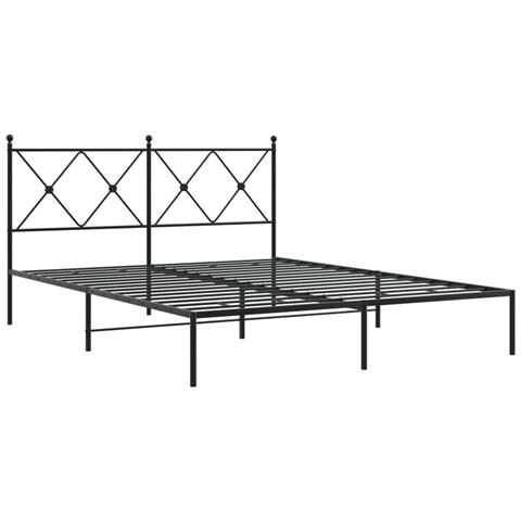 Giroletto Con Testiera In Metallo Nero 160x200 Cm - Foto 2