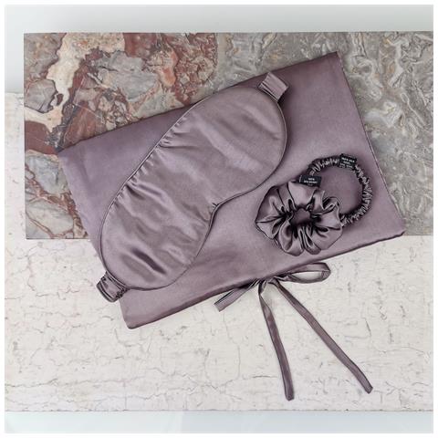 Travel Set Hair Borsa Di Seta, Maschera Per Dormire, Scrunchie S & Scrunchie M - Foto 2