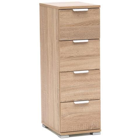 Cassettiera In Legno Nobilitato Con 4 Cassetti In Varie Tinte 27x38xh85 Cm - Foto 1