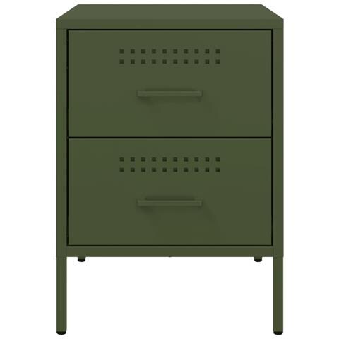 Comodino Verde Oliva 36x39x50,5 Cm In Acciaio - Foto 2