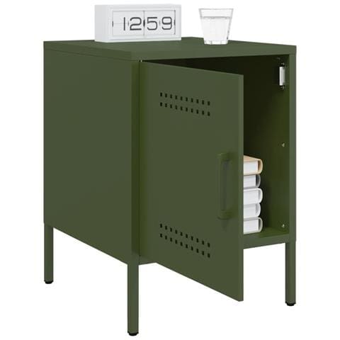 Comodini 2 Pz Verde Oliva 36x39x50,5 Cm In Acciaio - Foto 2