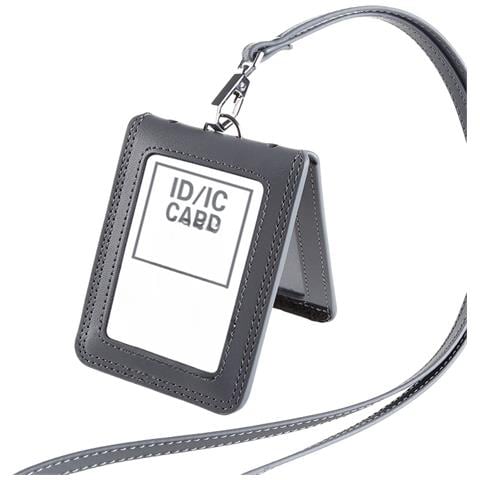 Porta Badge In Vera Pelle Con Laccio Grey - Foto 1
