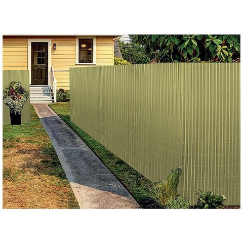Rotolo Arella Canna Di Bamboo Pvc Rete Recinzione Listelle Frangivista Da Esterno 100x500 Natural - Foto 1