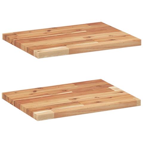 Mensole Da Parete 2 Pz 40x30x2 Cm Legno Acacia Rifinito A Olio - Foto 2