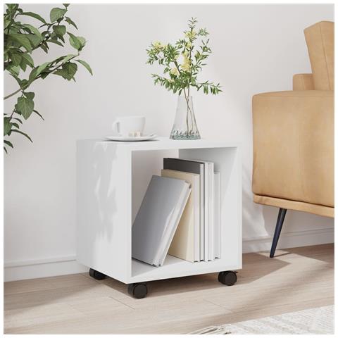 Mobiletto Con Ruote Bianco 37x33x42,5 Cm In Truciolato - Foto 3