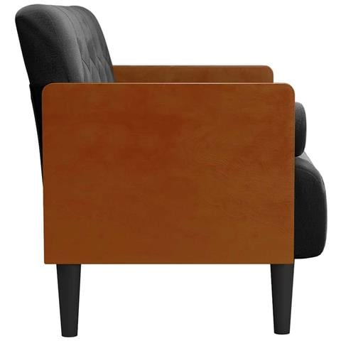 Divano Divanetto con Cuscini Bolster Nero 110 cm Velluto - Foto 7