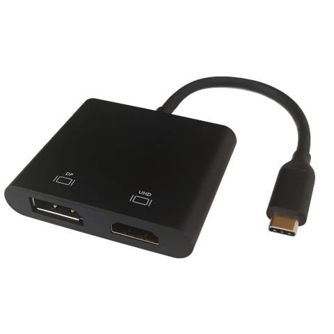 USBC-HDDP cavo e adattatore video 0,1 m USB tipo-C HDMI + DisplayPort Nero - Foto 1