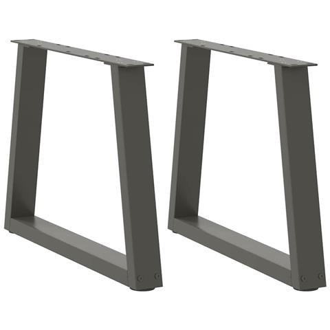 Gambe Tavolo Pranzo A V 2 Pz Antracite 50x(42-43,3)cm Acciaio - Foto 1
