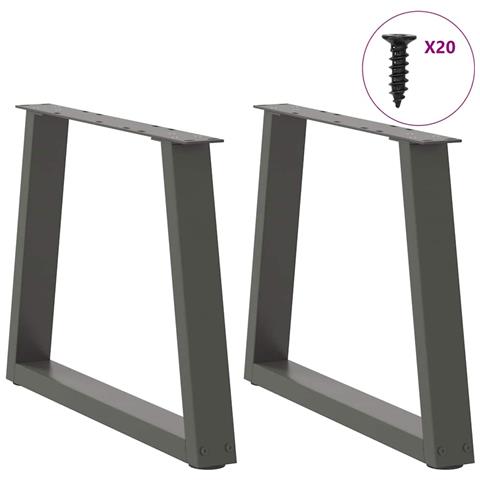 Gambe Tavolo Pranzo A V 2 Pz Antracite 50x(42-43,3)cm Acciaio - Foto 3