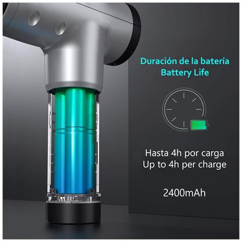 Pistola Massaggiante Muscolare Fascia Gun Ty602. 6 Livelli Con Velocità Fino A 3200 Rpm. 4 Teste. - Foto 2