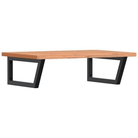 Ripiano A Parete Per Lavabo In Acciaio E Massello Di Faggio - Foto 1