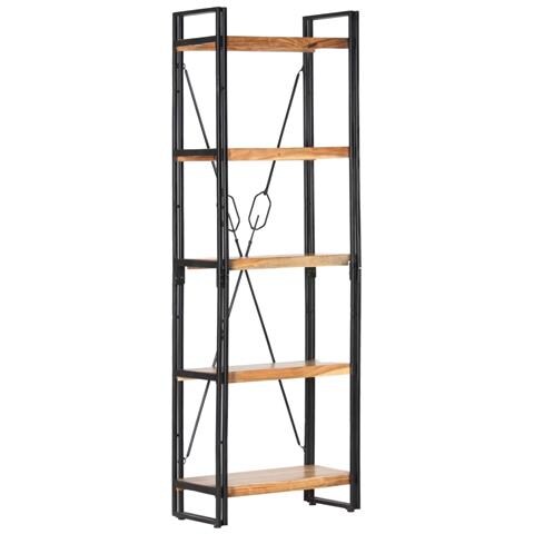 Lusso Casadino - Libreria A 5 Ripiani 60x30x180 Cm In Legno Massello Di Acacia - Foto 8