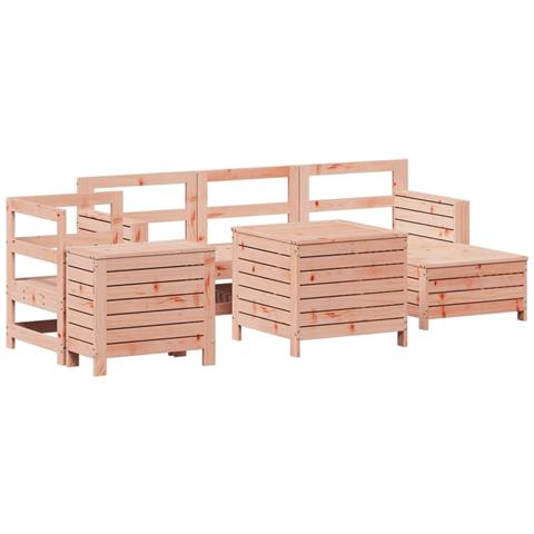 Set Divani Da Giardino 7 Pz In Legno Massello Abete Douglas - Foto 1
