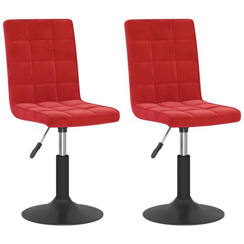 Lusso Casadino -  Sedie Da Pranzo Girevoli 2 Pz Rosso Vino In Velluto - Foto 1