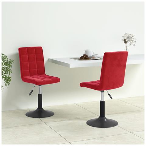 Lusso Casadino -  Sedie Da Pranzo Girevoli 2 Pz Rosso Vino In Velluto - Foto 8