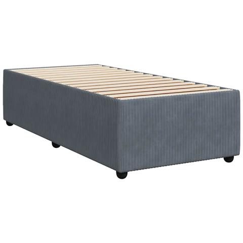 Giroletto a Molle con Materasso Grigio Scuro 90x190 cm Velluto - Foto 9