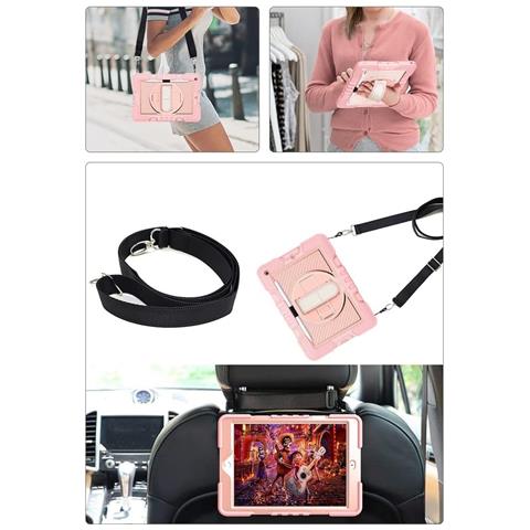 Custodia Per Ipad 9/8/7 10.2"" Con Supporto E Tracolla Rosa - Foto 4