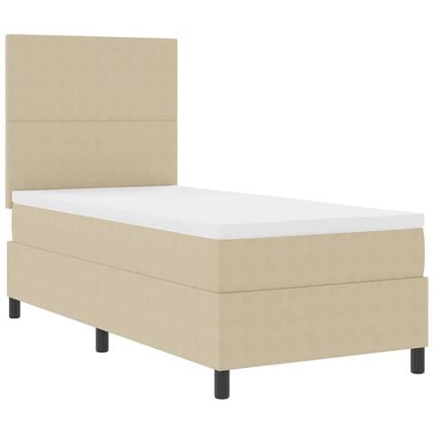 Letto a molle Grigio chiaro e bianco 203 x 100 x 128 cm - Foto 1