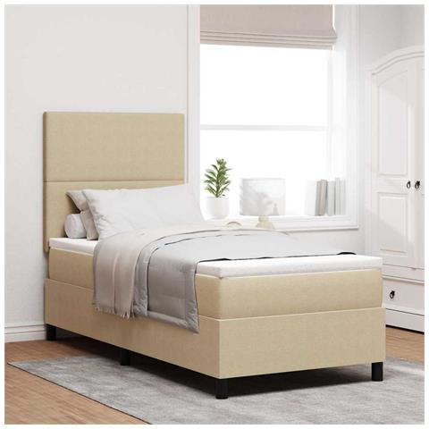 Letto a molle Grigio chiaro e bianco 203 x 100 x 128 cm - Foto 2