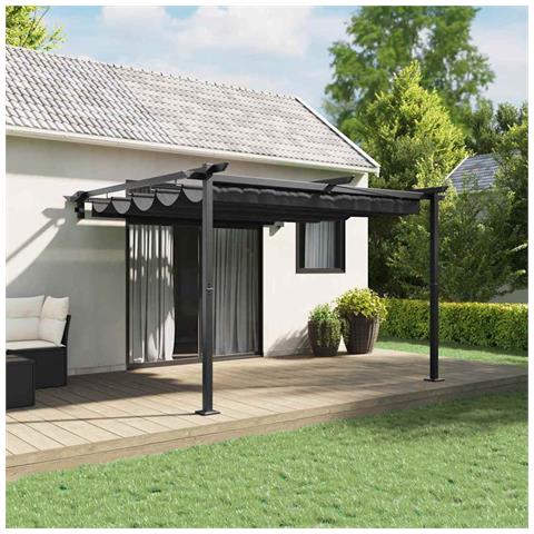 Gazebo a Muro Antracite Acciaio - Foto 2