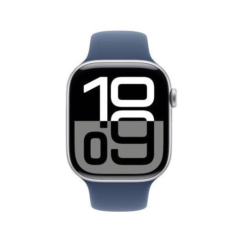 Watch Series 10 GPS Impermeabile 50m Always-On Retina LTPO3 2,0" 64GB Bluetooth 5.3 Wi-Fi UWB ECG Fitness Tracker 46mm Aluminium Argento con Cinturino Sportivo Denim Blu M /L - Foto 2