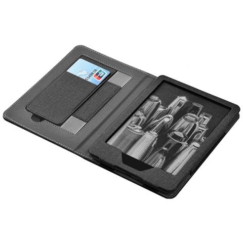 Custodia Nera In Tessuto Pc Con Supporto E Cinturino Per Kindle Oasis 2/3 - Foto 4
