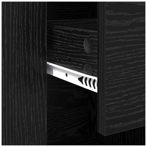 Credenza Rovere Nero 100 x 30 x 59,5 cm Legno multistrato - Foto 9