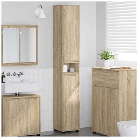 Mobile da Bagno con porta Rovere Sonoma 30,5 x 30 x 195 cm - Foto 2