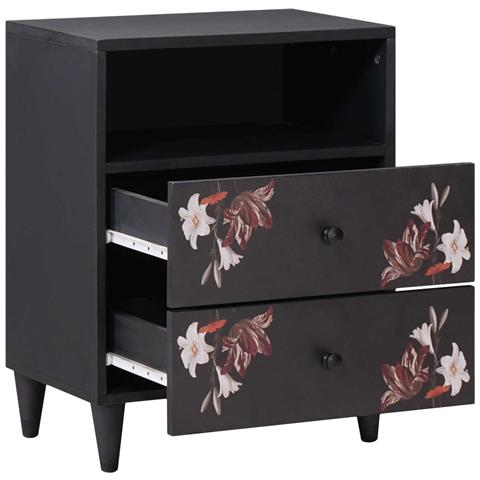 Comodino Multicolore 50 x 33 x 60 cm Legno di mango massello - Foto 2