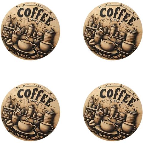 Set Di 4 Sottobicchieri Resistenti Al Calore Antiscivolo Per Tazze Da Caffè - Tappetini In Poliestere Per Uso Domestico - Foto 1