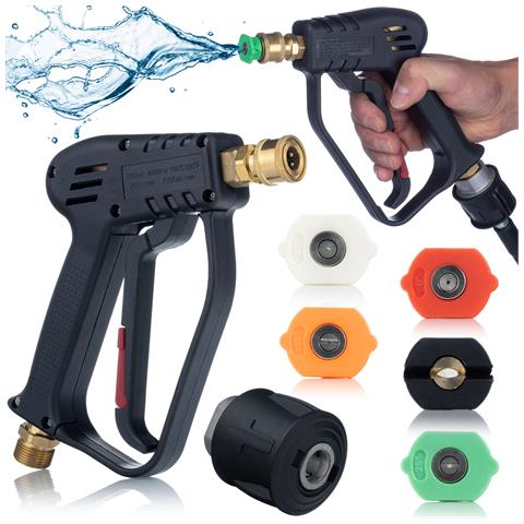 Pistola Per Idropulitrice 5000psi - Compatibile Con Kärcher K2-k7 | Filettatura M22, Attacco Rapido 1/4"" | Set 5 Ugelli - Foto 1