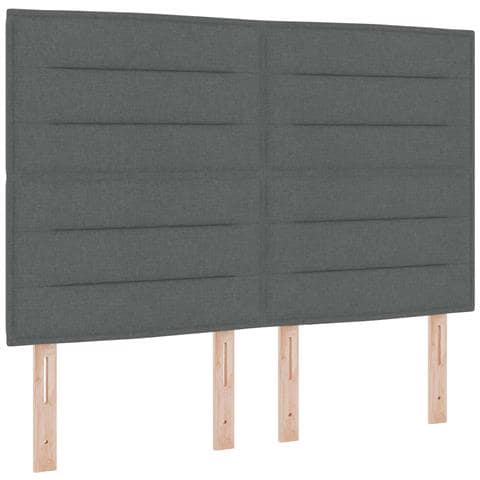 Testiera LED con testiera Grigio scuro 144 cm Poliestere - Foto 1