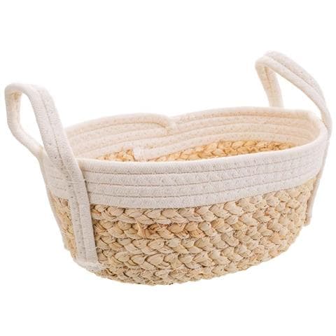 Cesto In Corda Intrecciata Bianca 32x21x12h - Foto 1