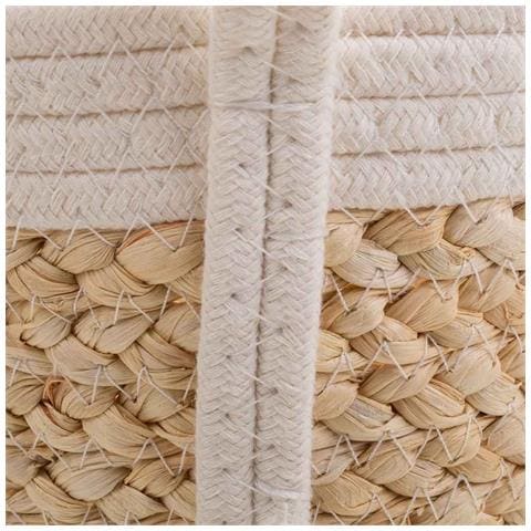 Cesto In Corda Intrecciata Bianca 32x21x12h - Foto 7