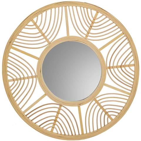 Specchio In Rattan E Bambù Marrone D55,5x2h - Foto 2