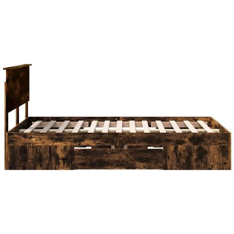 Struttura del letto Rovere fumé 137 x 203 cm Legno multistrato - Foto 9