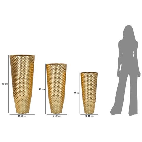 Set 3 Portavasi Glotty Oro In Ferro Dalla Silhouette Circolare - Foto 8