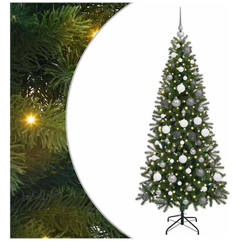 Albero di Natale artificiale con 300 LED Verde 180 cm PE e PVC - Foto 1