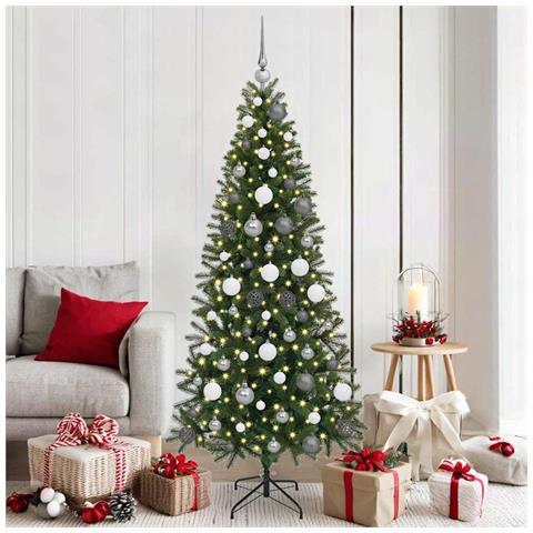 Albero di Natale artificiale con 300 LED Verde 180 cm PE e PVC - Foto 2